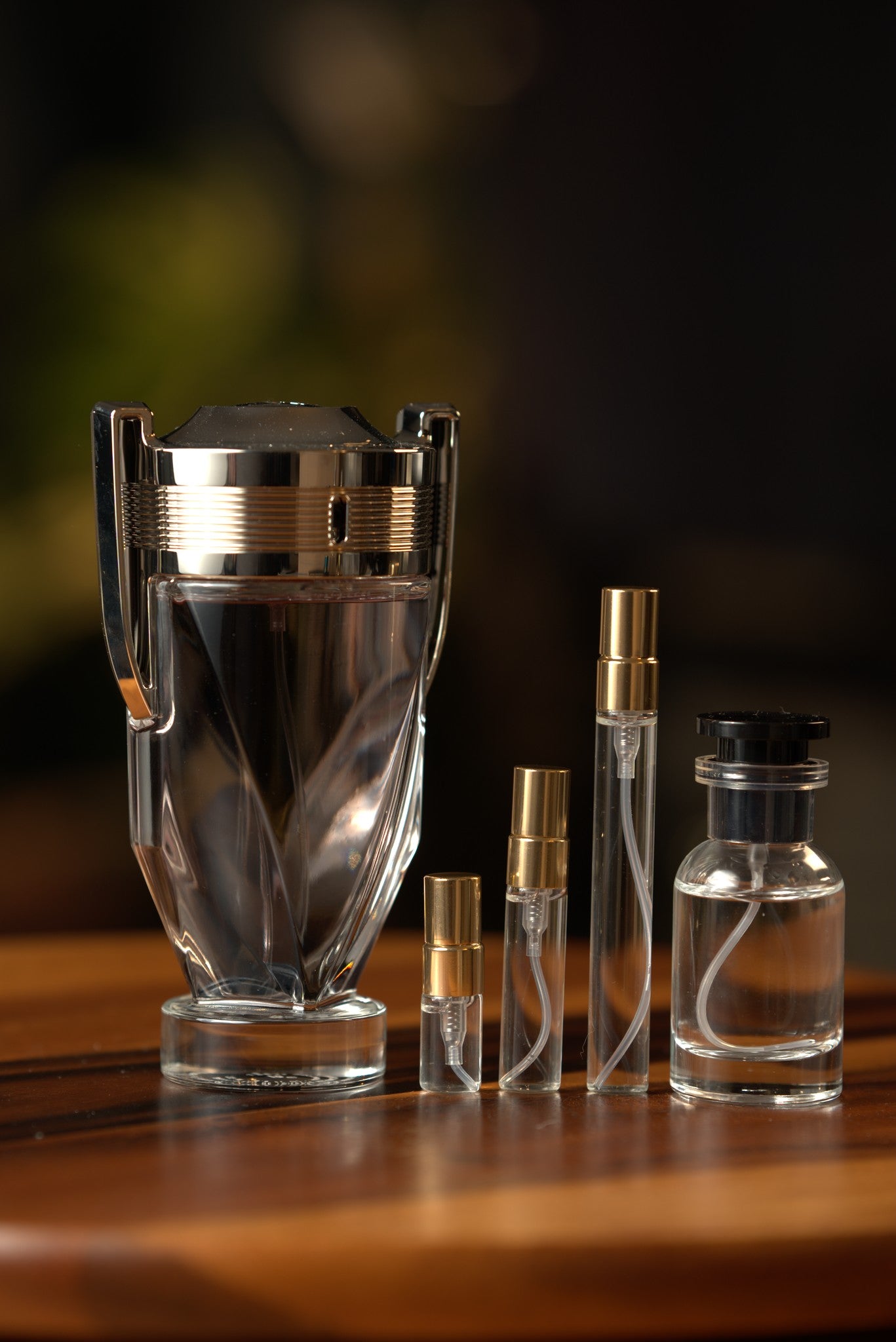 Atelier Elemental real bottle photo - Rabanne Invictus decant, 2ml 5ml 10ml vials