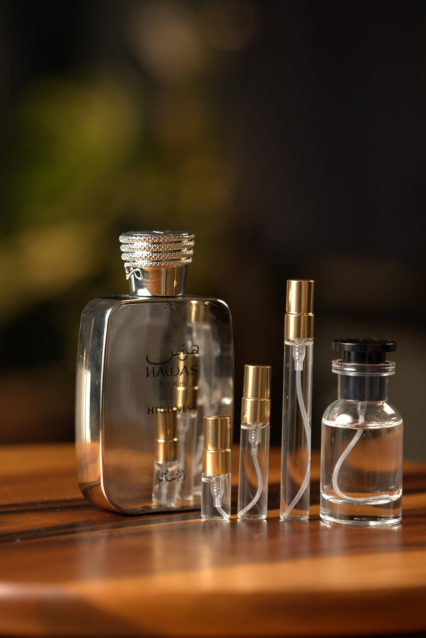 Atelier Elemental real bottle photo - Rasasi Hawas Highness decant, 2ml 5ml 10ml vials