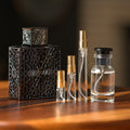 Rayhaan Obsidian bottle with Atelier Elemental decant vials