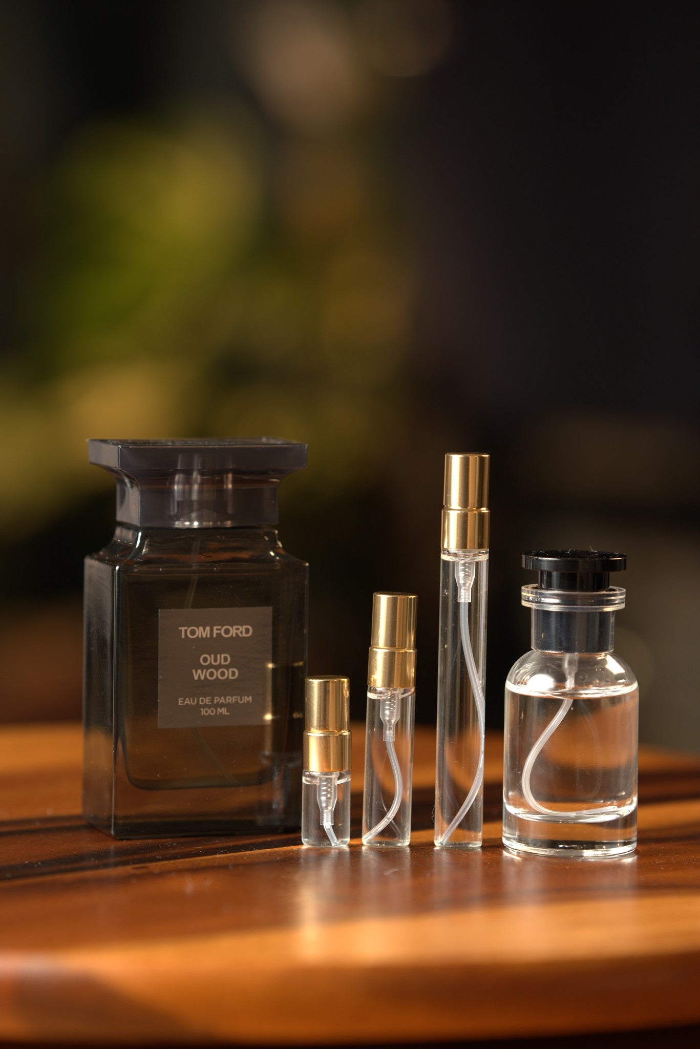 Atelier Elemental real bottle photo - Tom Ford Oud Wood decant, 2ml 5ml 10ml vials