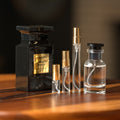 Tom Ford Tobacco Vanille bottle with Atelier Elemental decant vials