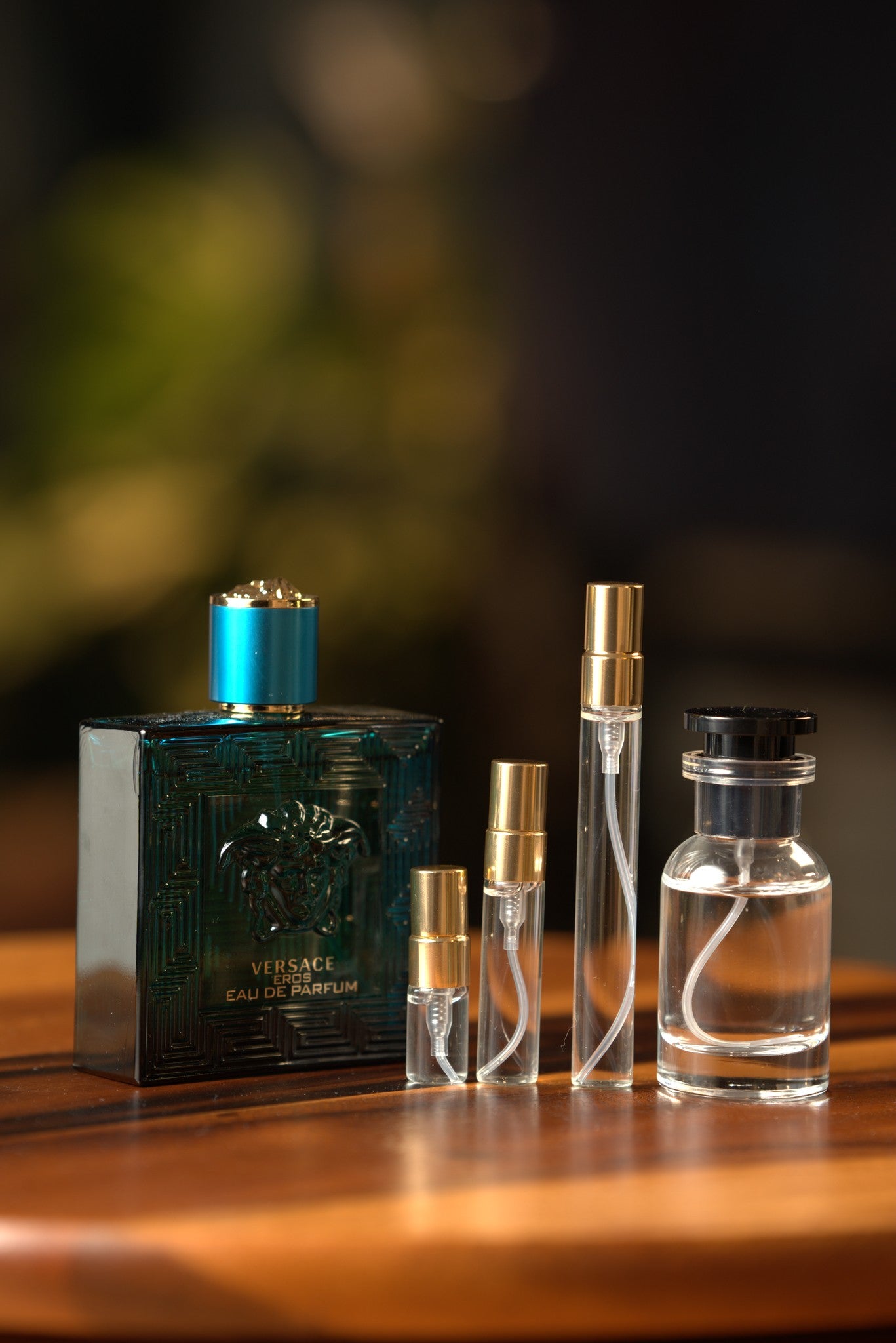 Atelier Elemental real bottle photo - Versace Eros decant, 2ml 5ml 10ml vials