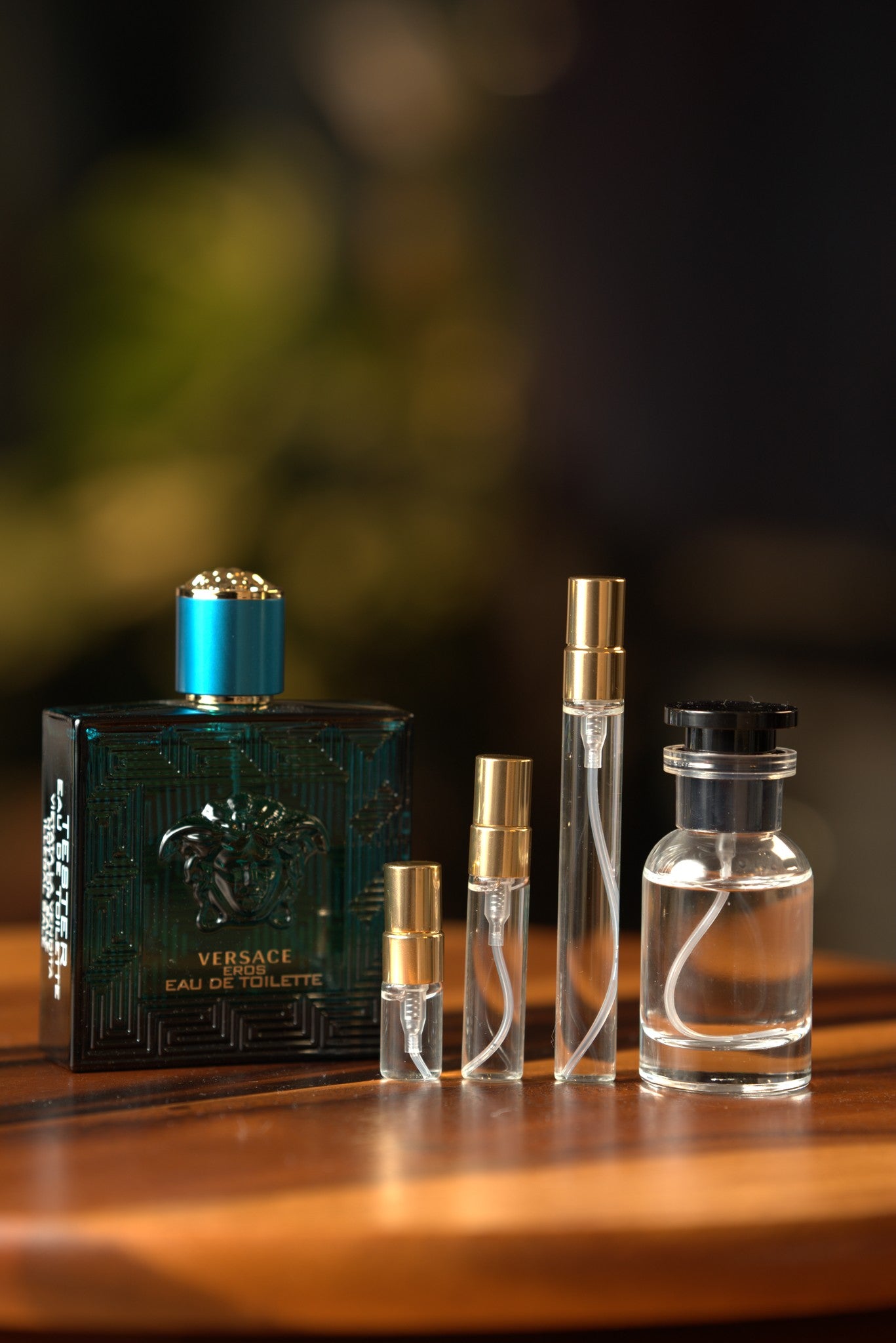 Atelier Elemental real bottle photo - Versace Eros decant, 2ml 5ml 10ml vials