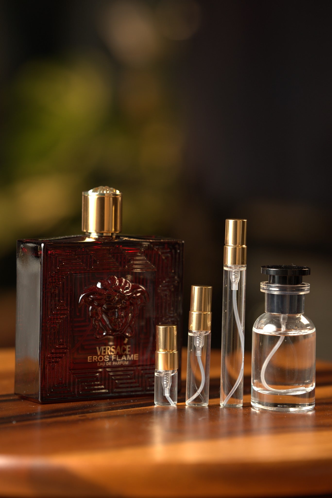 Atelier Elemental real bottle photo - Versace Eros Flame decant, 2ml 5ml 10ml vials