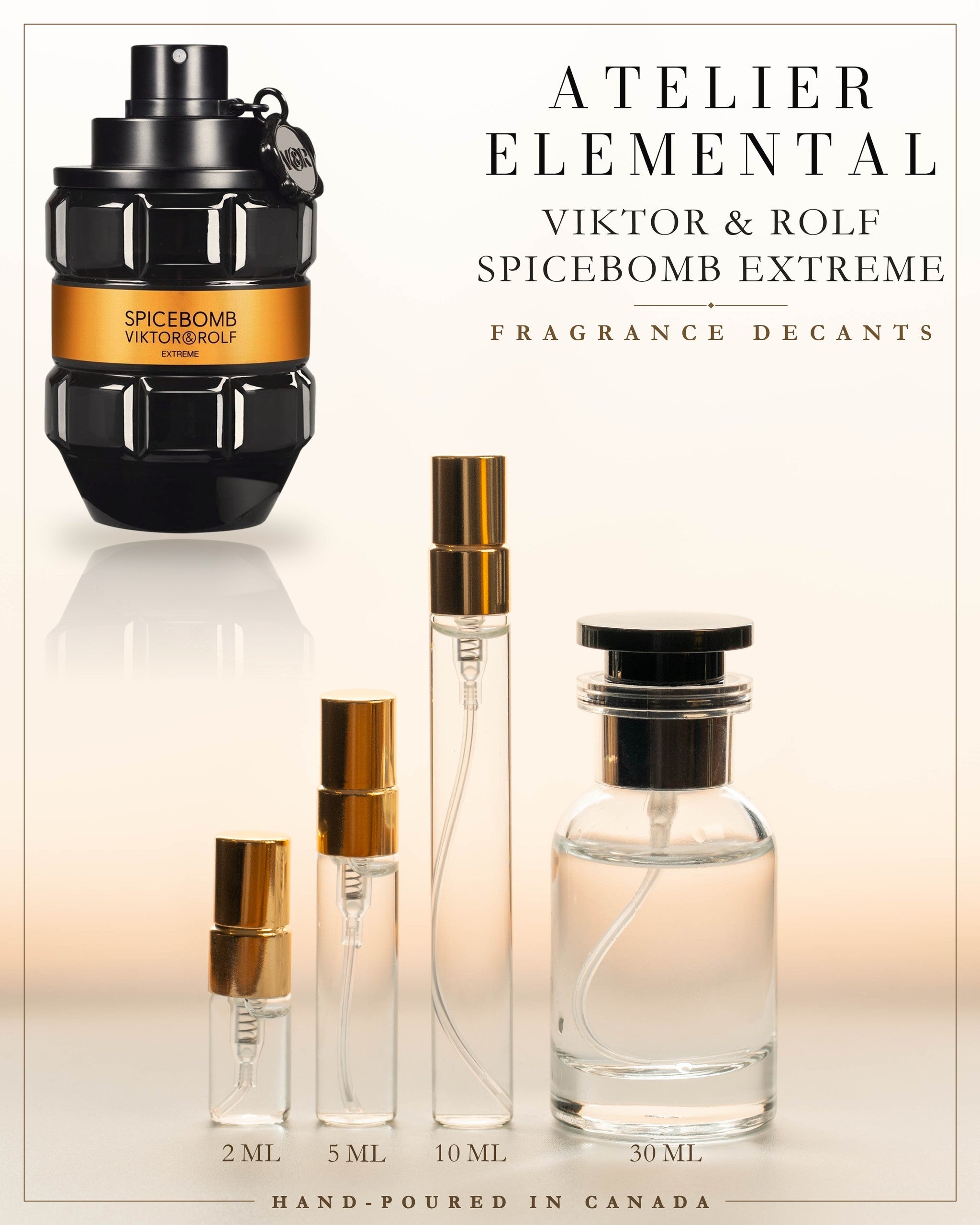 Atelier Elemental decant card - Viktor & Rolf Spicebomb Extreme Edp in 2ml 5ml 10ml 30ml sizes