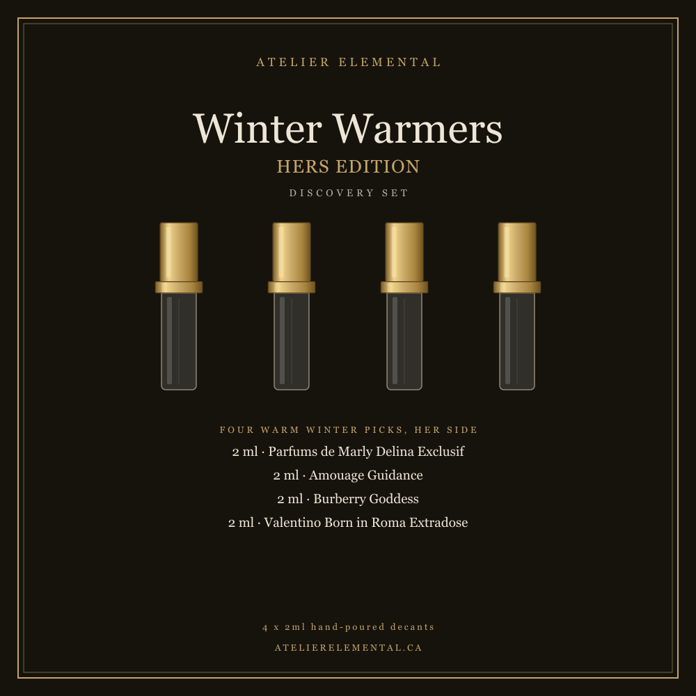 Winter Warmers Discovery Set: Hers Edition (4 x 2ml) fragrance decant set